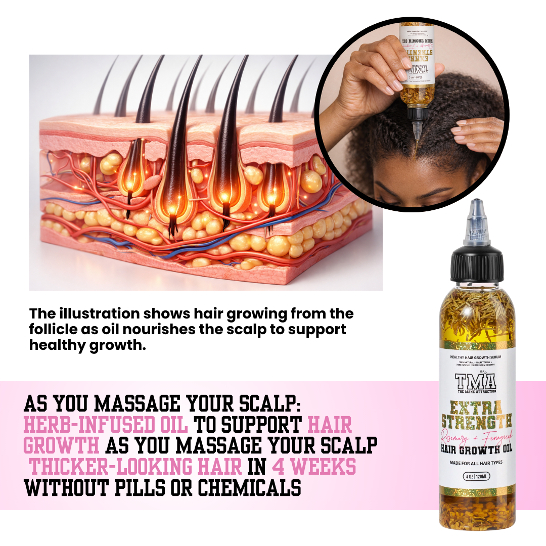 Jumbo Extra Strength Rosemary+Fenugreek Herbal Hair Growth Oil - The Mane Attraction