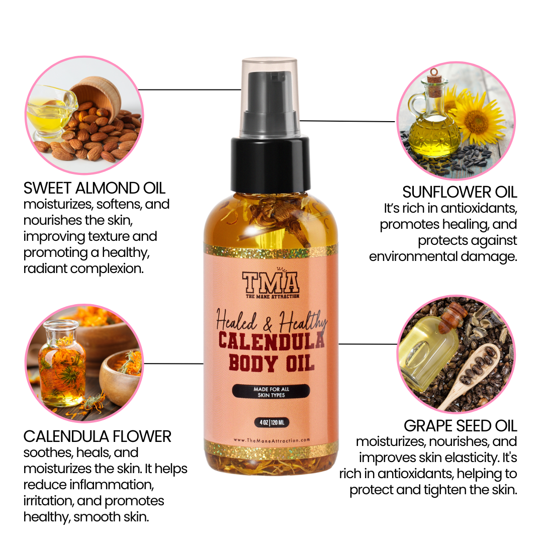 Healed & Healthy Calendula Body Oil - The Mane Attraction