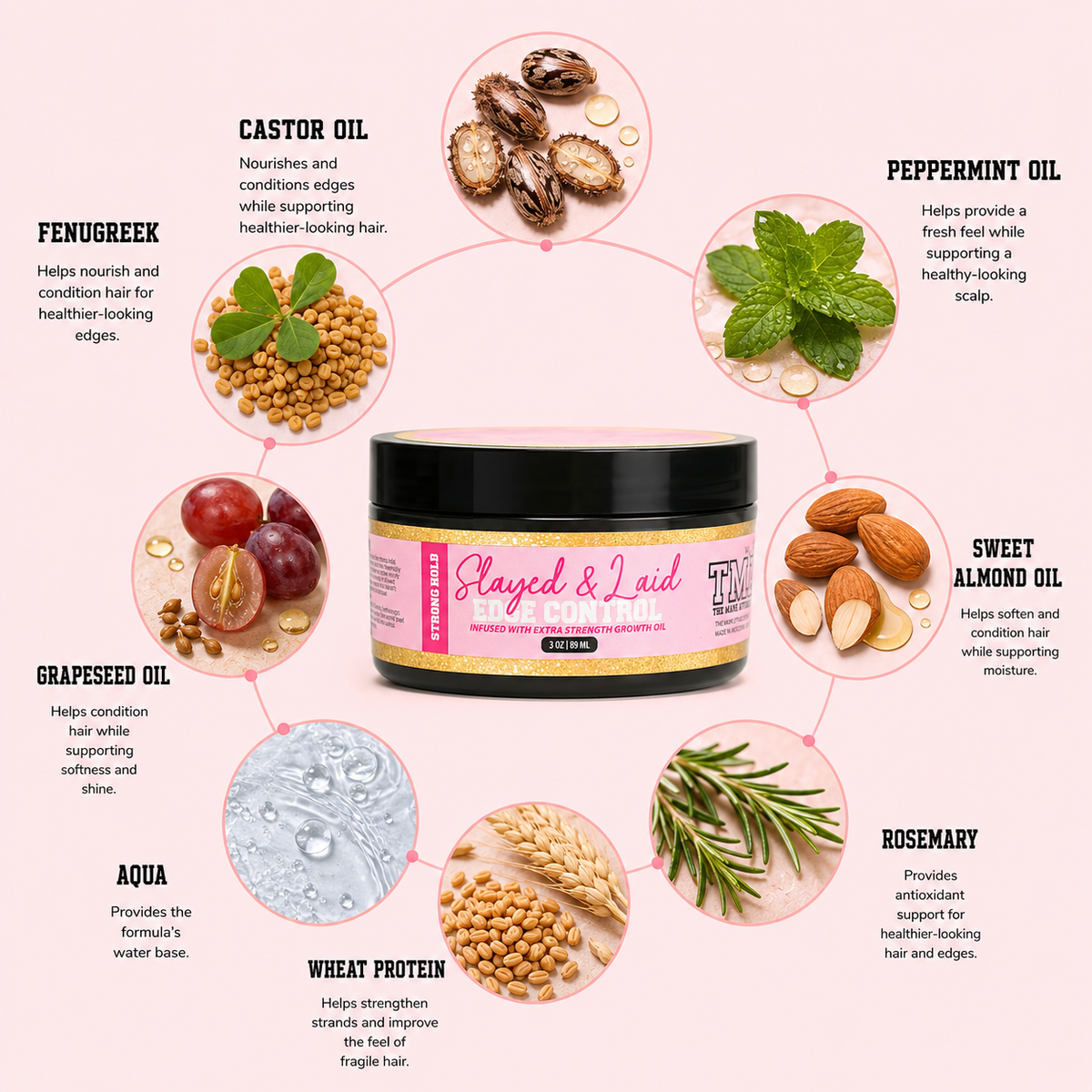 Slayed & Laid Edge Control- Strong Hold - The Mane Attraction