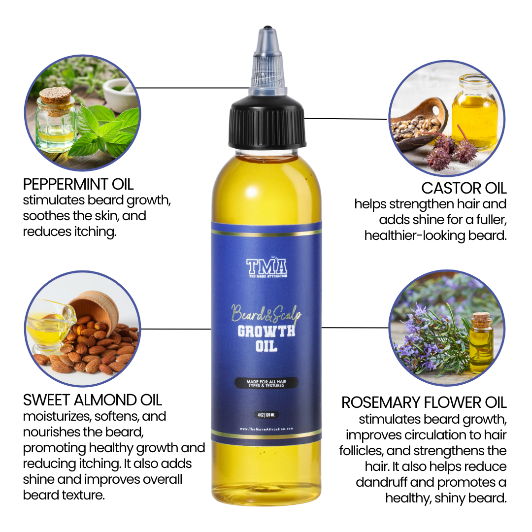 Jumbo Beard & Scalp Stimulating Growth Oil 3-In-1 Bundle - The Mane Attraction