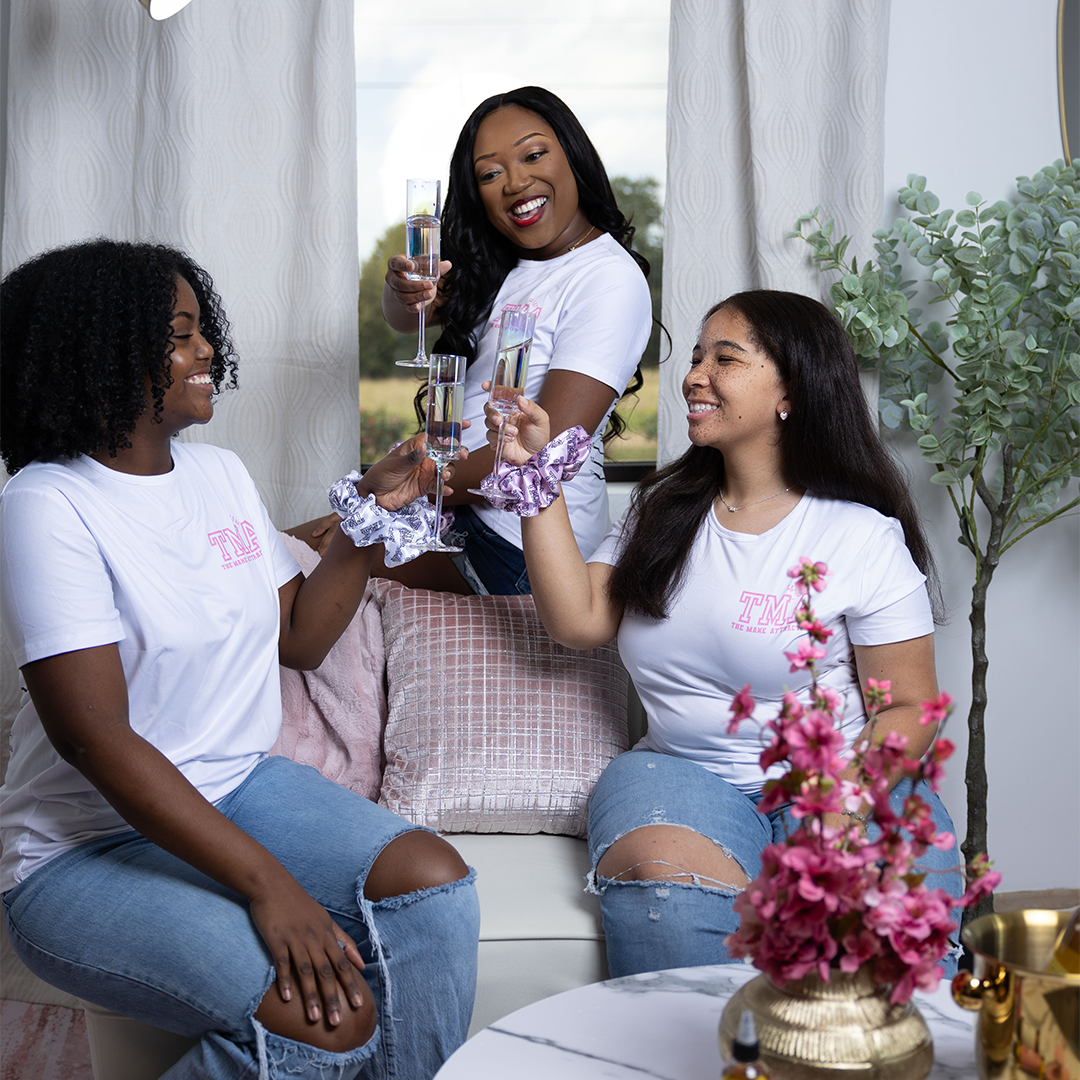 Satin Logo Hair Scrunchies- 3 Pack - The Mane Attraction