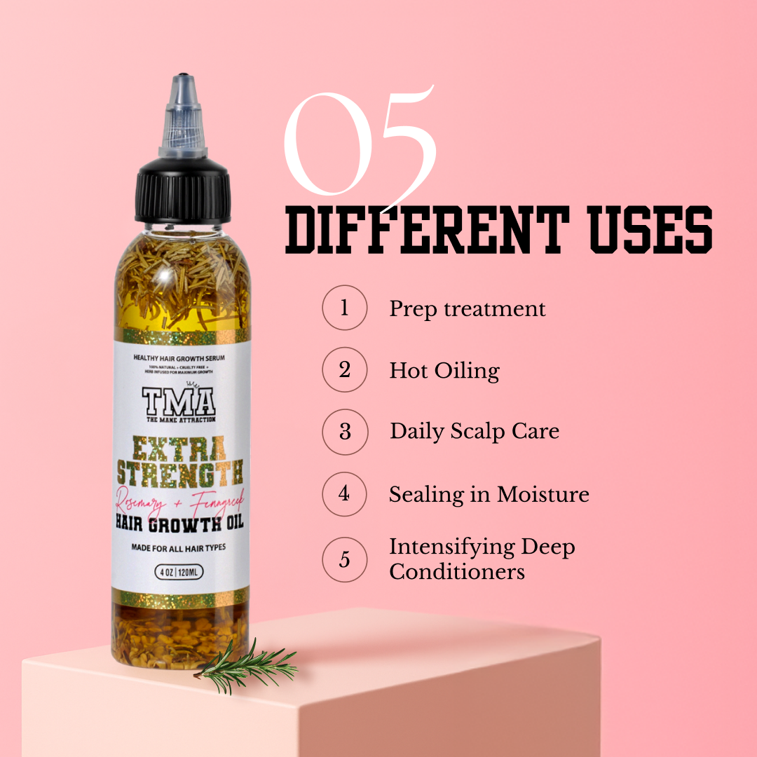 Jumbo Extra Strength Rosemary+Fenugreek Herbal Hair Growth Oil - The Mane Attraction