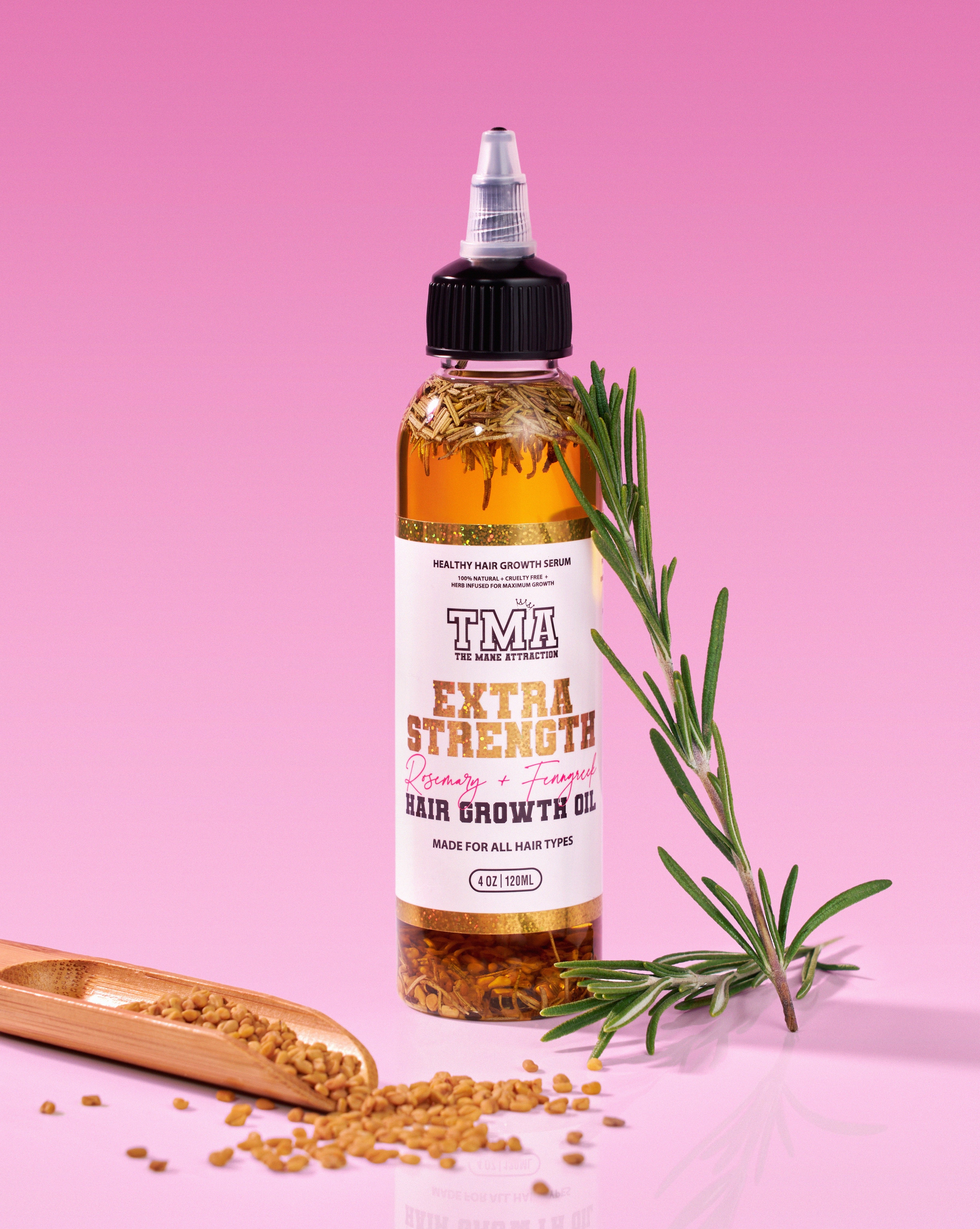 Jumbo Extra Strength Rosemary+Fenugreek Herbal Hair Growth Oil - The Mane Attraction
