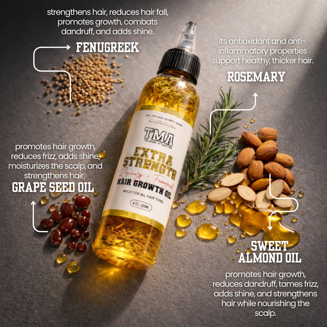 Jumbo Extra Strength Rosemary+Fenugreek Herbal Hair Growth Oil - The Mane Attraction