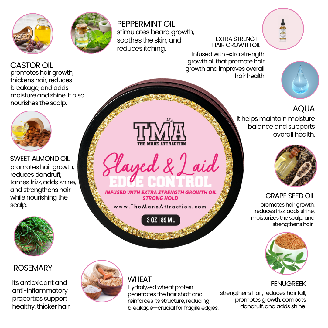 Slayed & Laid Edge Control- Strong Hold - The Mane Attraction