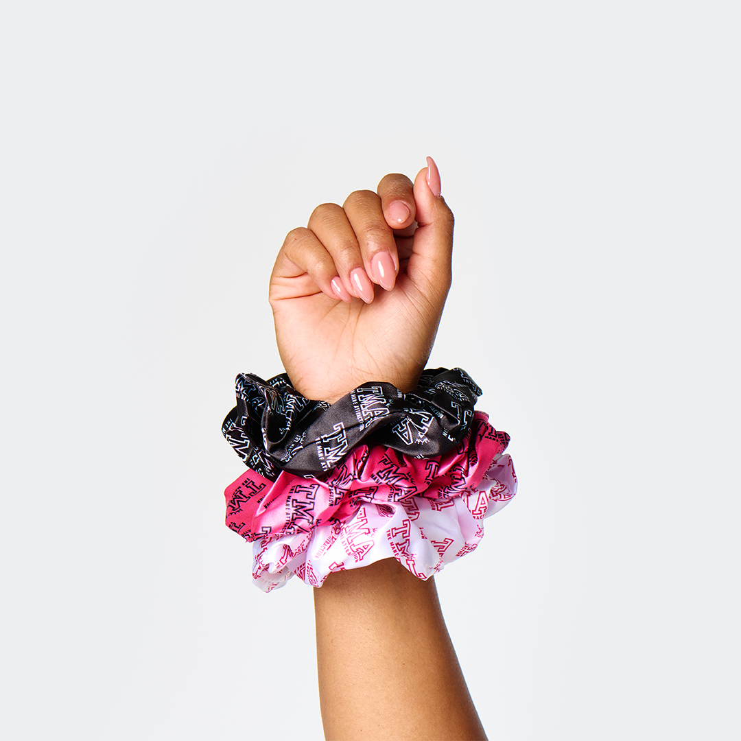 Satin Logo Hair Scrunchies- 3 Pack - The Mane Attraction