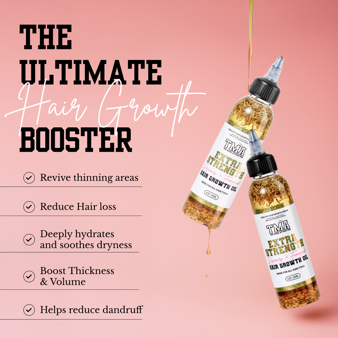 Jumbo Extra Strength Rosemary+Fenugreek Herbal Hair Growth Oil - The Mane Attraction