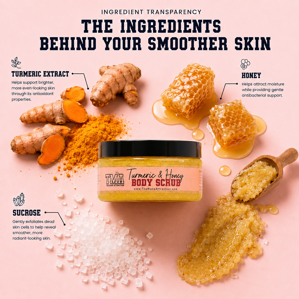 Turmeric & Honey Body Scrub - The Mane Attraction