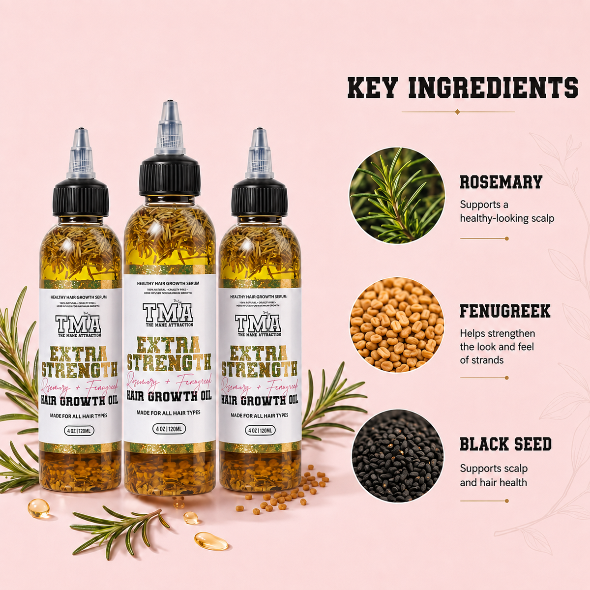 Jumbo Extra Strength Rosemary + Fenugreek 3-In-1 Bundle - The Mane Attraction