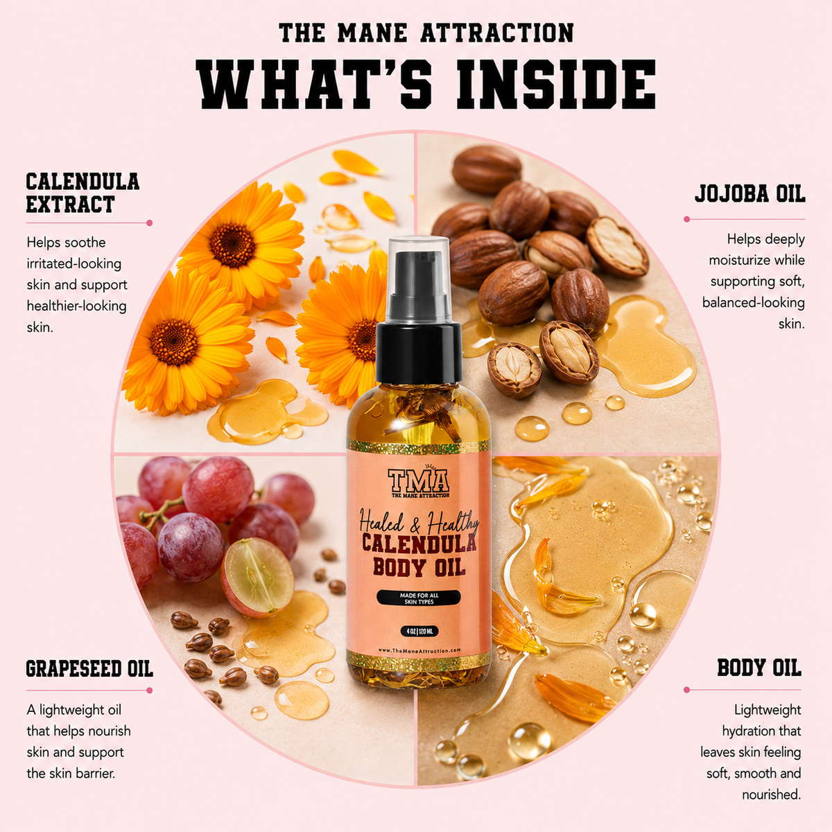 Healed & Healthy Calendula Body Oil - The Mane Attraction