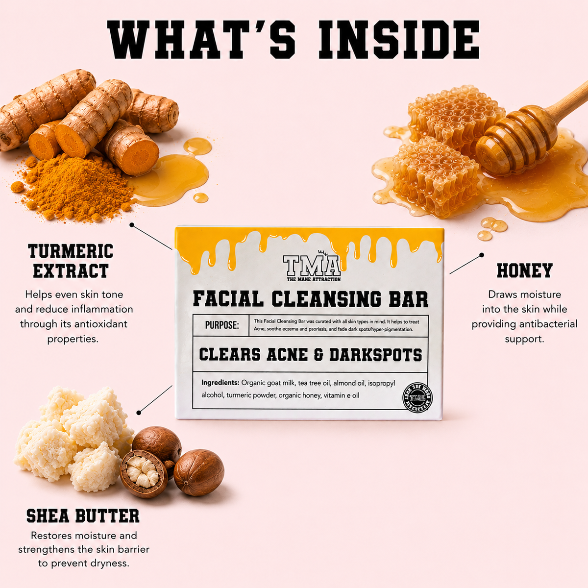 Turmeric + Honey Facial Cleansing Bar - The Mane Attraction