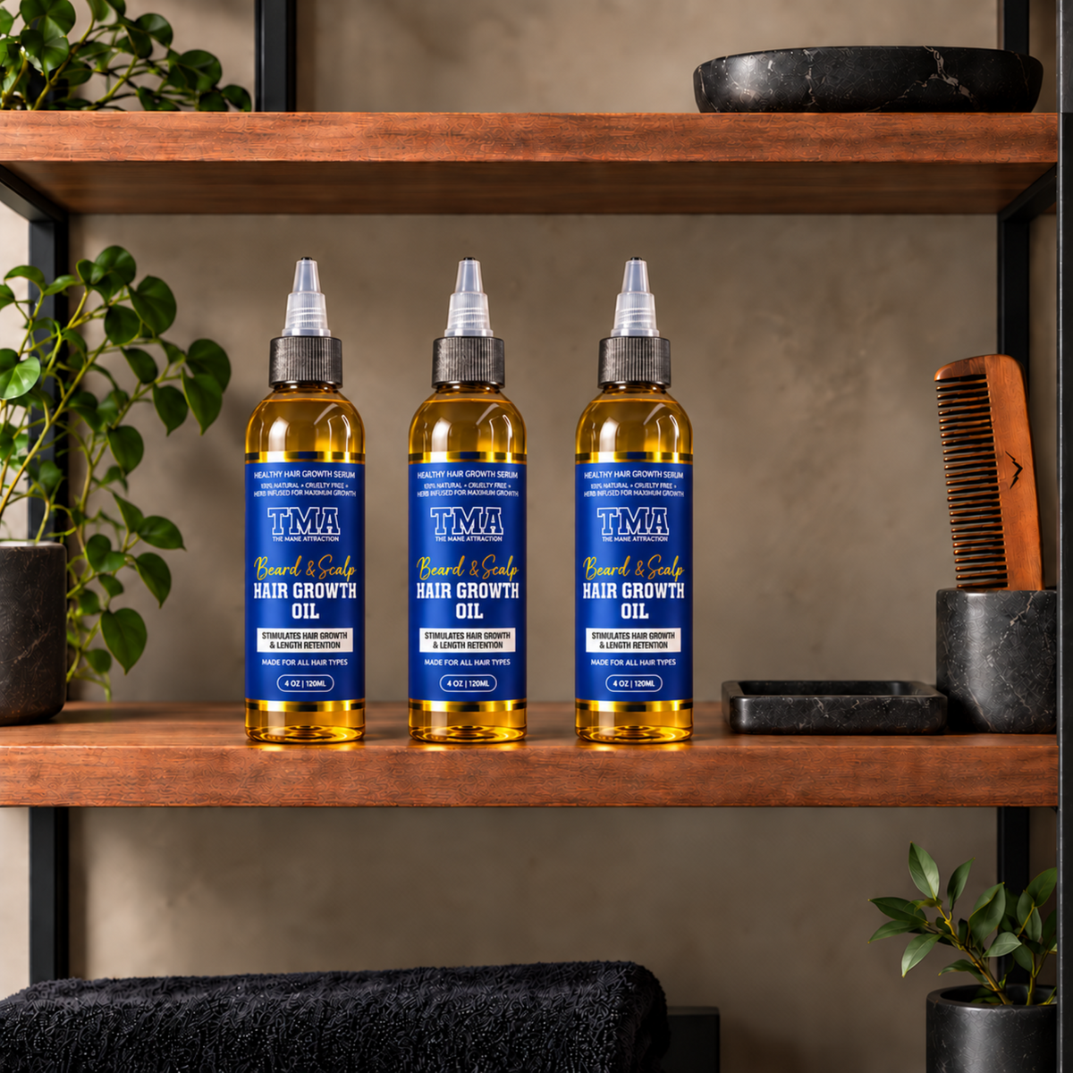Jumbo Beard & Scalp Stimulating Growth Oil 3-In-1 Bundle - The Mane Attraction