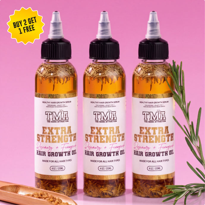 Jumbo Extra Strength Rosemary+Fenugreek Herbal Hair Growth Oil - The Mane Attraction